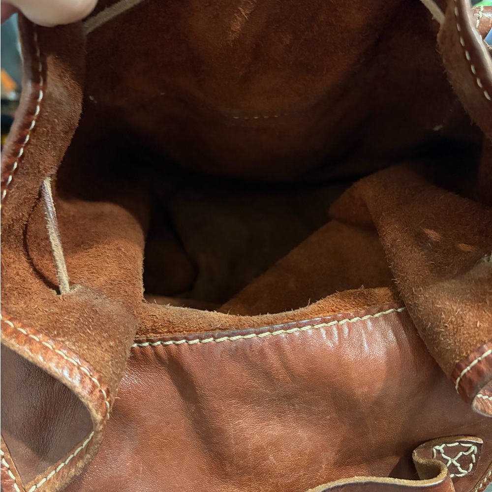 Moschino Camel Leather Crossbody Backpack - Picture 7 of 14